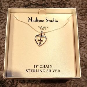 Madison Studio 18" necklace with heart and cross